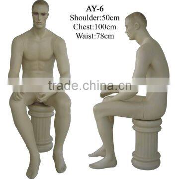 lifelike male sitting mannequin