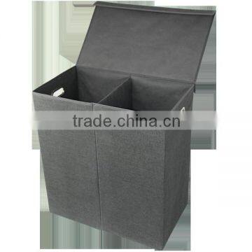 2016 Hot Selling Double Hamper Foldable Laundry Basket