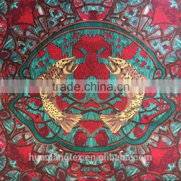 Deer and Fish Print African Print Poly Satin Fabric