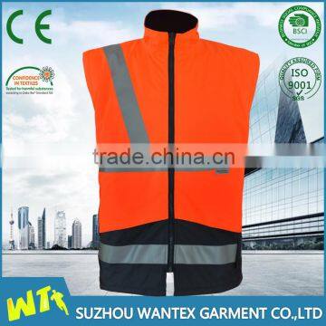 EN471 reflective waterproof windproof no sleeve removable sleeve jacket