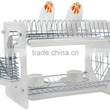 wire dish rack with heart shape plastic side