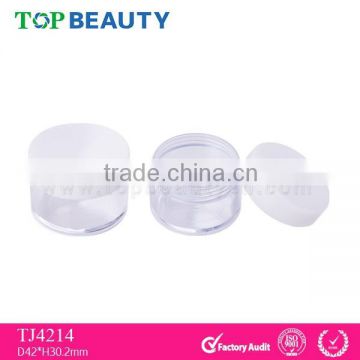 TJ4214-1 Round celar plastic powder jar cosmetic packaging