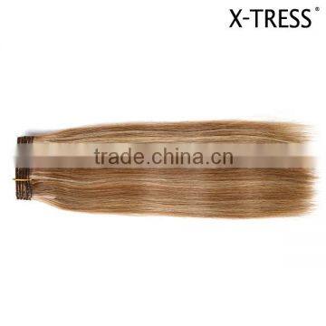 Fashion brown color p6/613 100% Unprocessed Virgin Brazilian Hair Extension