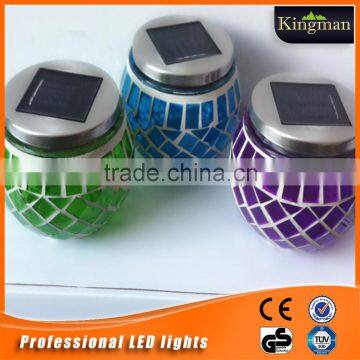 super LED solar mosaic glass jar light/ball solar garden lights/led mosaic glass solar lights