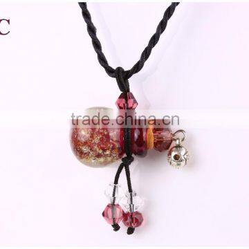 hot products 2016 round shape lampwork glass essential oil pendant necklace