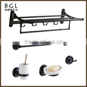 Hotel Decorative Matte Black Zinc alloy Polished ORB Wall Mounted Bathroom Sanitary Items Bathroom Fittings Set