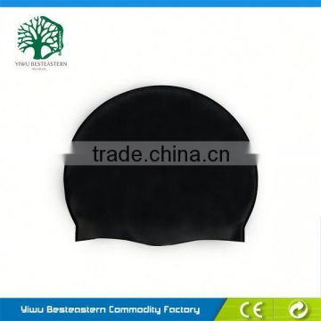 Novelty printing silicone swim cap, ear protection swim cap