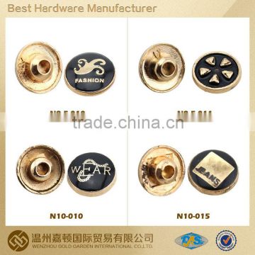 Fashion 9.5mm round many designs zinc alloy rivets