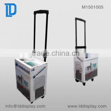 OEM/ODM 4-wheels Cardboard Trolley Case,Cardboard Trolley Display Boxes,Promotion Cardboard Trolley Display