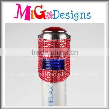 Fashional Stainless Steel Champagne Bottle Shutter With Red Crystal