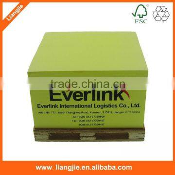 Sticky Paper Block With Wood Pallet, Sticky Memo Cube With Wooden Pallet