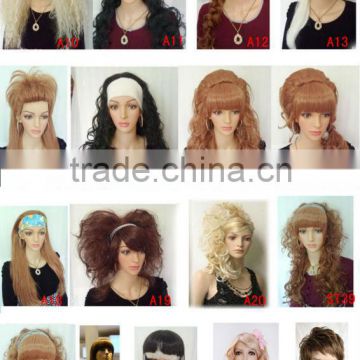 new fashion synthetic fiber wig suitable for various face hot on sale