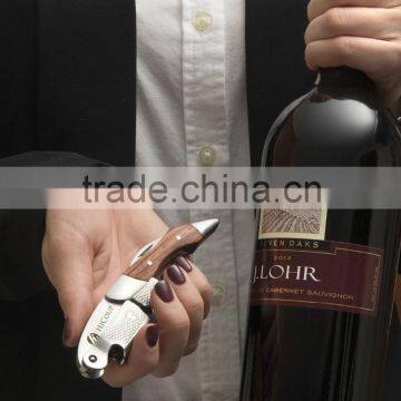 Premium Stainless Steel & Wooden Handle Waiters Corkscrew: All-in-one Wine Opener, Foil Cutter & Bottle Opener photo-2