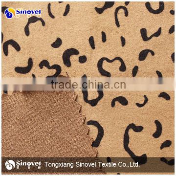 100% Polyester Leopard pattern Foil Suede For Upholstery