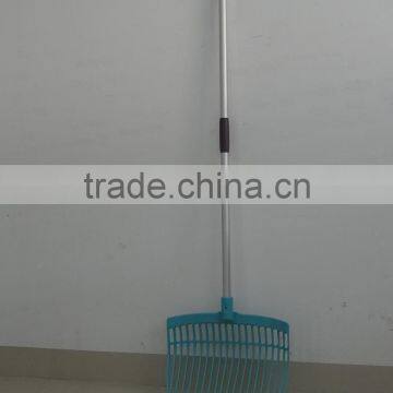 Plastic manure fork with straight handle