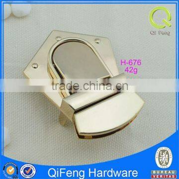 H-676 locks for bag metal new design hardware , decorative lock,press lock