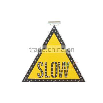 High quality aluminum sign international solar powered SLOW warning sign board