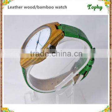 Trade Assurance Bamboo Wooden Watches 2016 New Products Men's With Genuine Leather Band Luxury photo-6
