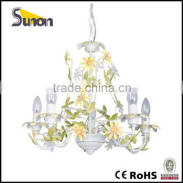 SD1078/5 Made In China Factory Price Countryside Style Wrought Iron Flower Chandelier/Indoor Lighting