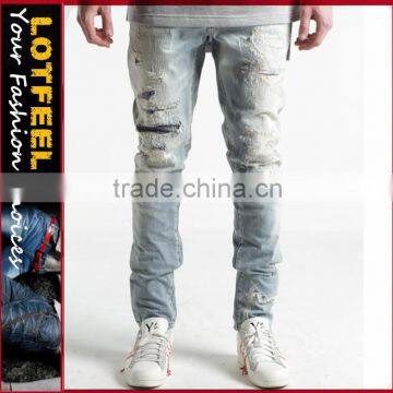 High quality ripped man denim Jeans pent distressed jeans mens jeans and fashion pants (LOTM200)