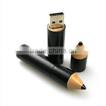 mini pencil wooden black low cost flash drives,discount flash drives 1gb