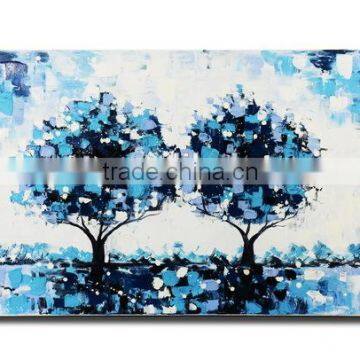 Hot Selling New Designs Modern Abstract Blue Tree Canvas Painting photo-5