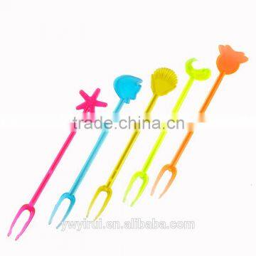 Colorful plastic fruit forks wholesale