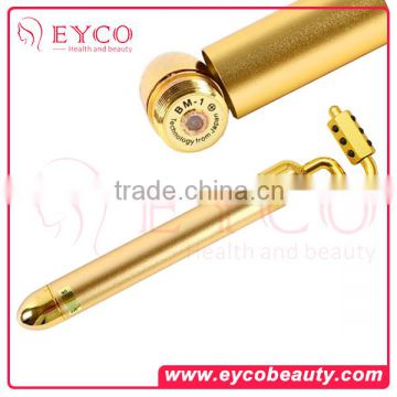 24K gold electroplated handheld vibrating beauty bar/ facial massage roller