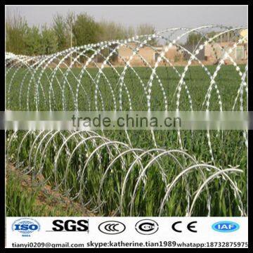 high tensile hot dipped galvanized concertina razor wire sharp blade barbed wire for security fence for sale