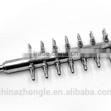 8mm Inlet 4mm Outlet One Way in 14 Way Out Metal Air Control Valve Both for Liquid