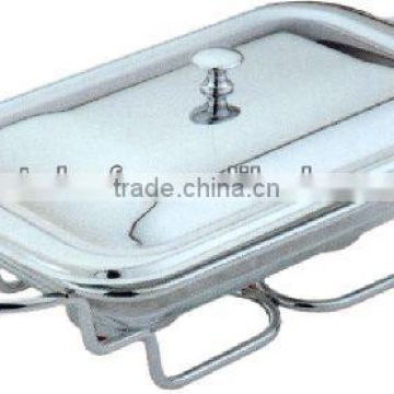 Rect food warmers with chorme line stand