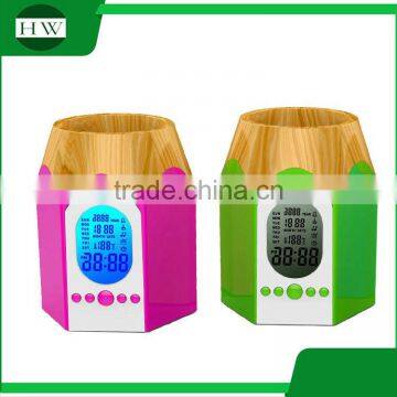 Charming Pencil Shaped Tip Pen Holder With Calendar And Electronic Alarm Clock photo-5