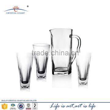 Clear Glass Ware Glass Water Pitcher Sets For Sale 1 pitcher plus 6 glasses