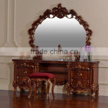 Classical Italy Style Bedroom Set for Teenager, Button Tufted Brown Leather Bedset photo-2