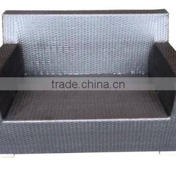 Black PE Rattan Lounge Sofa without Cushion