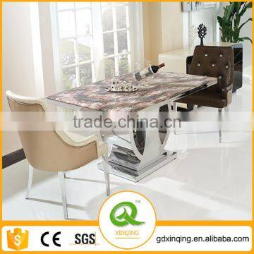 TH337 Dining Room Furniture Stainless Steel Marble Top Dining Set for Sale