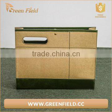 Recycle Washable Kraft Paper Clutch Bag With Woolen Cover photo-2