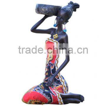 Table Decoration Resin Fabric African Lady Candle Holder Souvenir photo-2