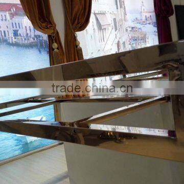 New Design Golden Glass Top Wedding Table With Crystal photo-5