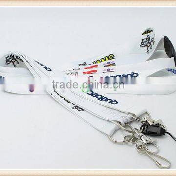 White/Black Sport logo neck Lanyard Strap , Badge ID, Detachable Keychain holder