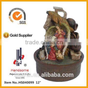 10 Inch New Design Holy Family Resin Small Decorative Indoor Water Fountain photo-4