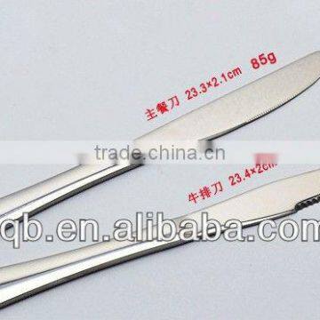 Stainless steel table knife sets with beautiful handle and golden color