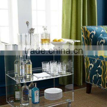 China Wholesale Acrylic Plexiglass Food Serving Trolley photo-2