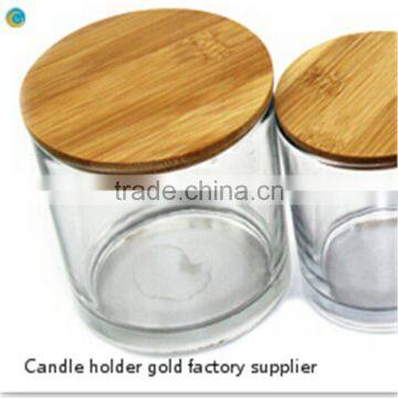 Pine Material Seal Ring Wood Lid Candle Jar Clear Candle Glass photo-2