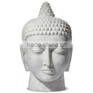 China supply hand carved natural white marble buddha head sculpture for sale