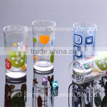 Decorative Printed Glass Juice Glass Cup Milk Glass Design Glass Tumbler