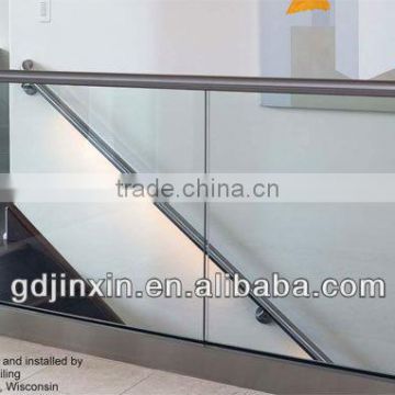 Glass Railing With Slot Channep Pipe And Tempered Glass Panels