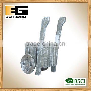 White-washed Wooden Cart Garden Planting Flower Pot/Decoration photo-5