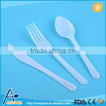Top quality white plastic PP children durable three cutlery