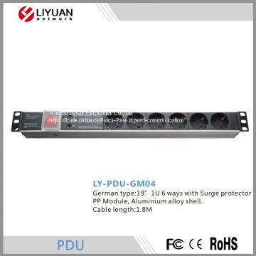 Manufactory offer L19'' 1U German type PDU socket for sales